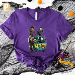 Funny Spooky Bus Classic Horror Characters Tee