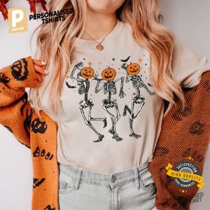 Halloween Dancing Skeleton Comfort Colors Shirt 2