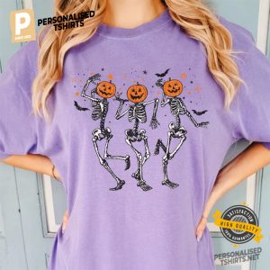 Halloween Dancing Skeleton Comfort Colors Shirt 3