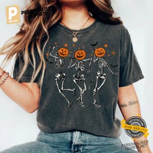 Halloween Dancing Skeleton Comfort Colors Shirt 4