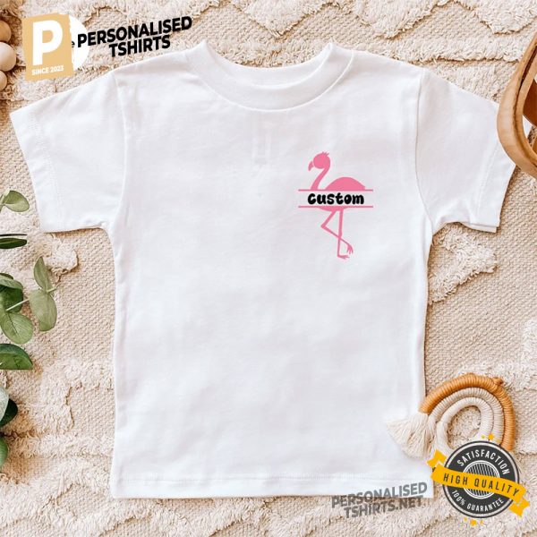 Custom Name Flamingo T Shirt, Personalized Pocket Flamingo Tee 2