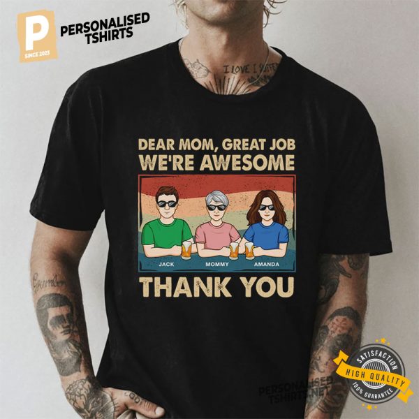 Personalized Name We're Awesome Thank You Funny Family Shirt