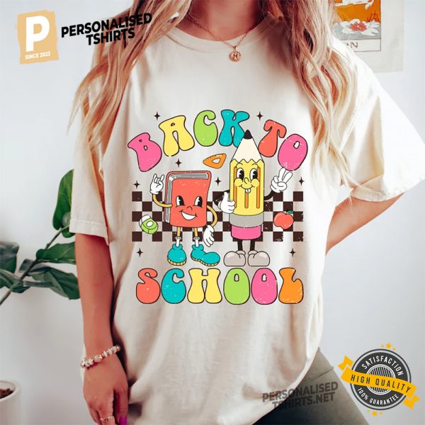 Back to School Retro Teacher Comfort Colors Shirt 2