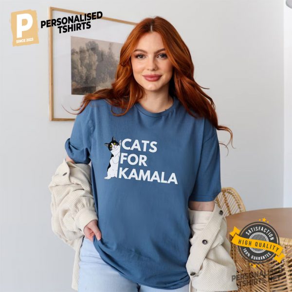 Cats For Kamala Political Comfort Colors Shirt 1