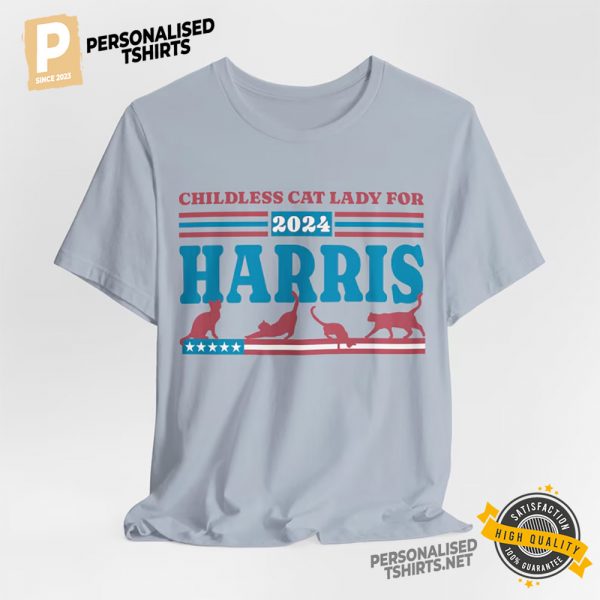 Childless Cat Lady For Harris 2024 Shirt, Kamala Harris Election Apparel 2