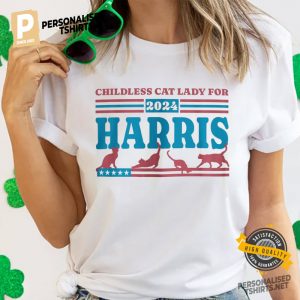 Childless Cat Lady For Harris 2024 Shirt, Kamala Harris Election Apparel