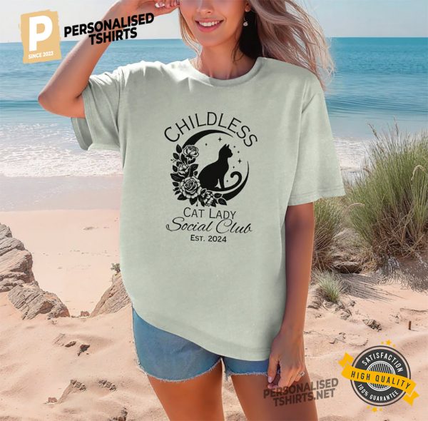 Childless Cat Lady Social Club Support Harris Comfort Colors Shirt