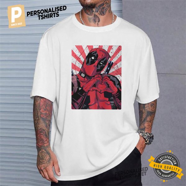 Marvel Deadpool Heart Love Funny Cartoon Shirt 2