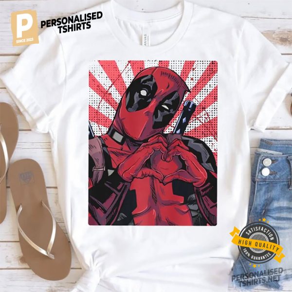 Marvel Deadpool Heart Love Funny Cartoon Shirt 3