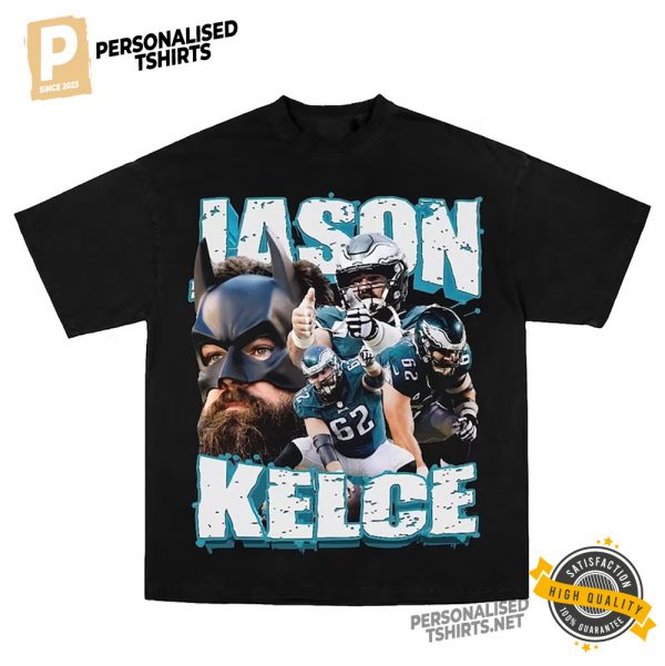 Vintage Jason Kelce fat batman eagles T shirt 3