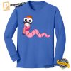 Worm With A Mustache Funny Cartoon T shirt 1