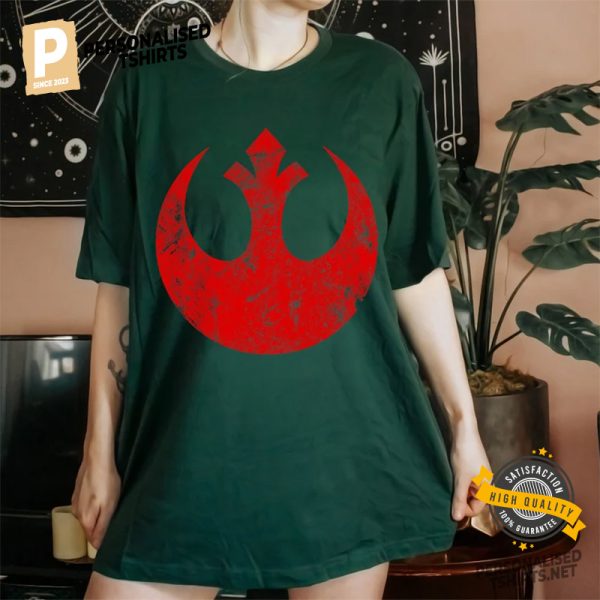 Star Wars Big Red Rebel Distressed Logo Graphic T Shirt 2