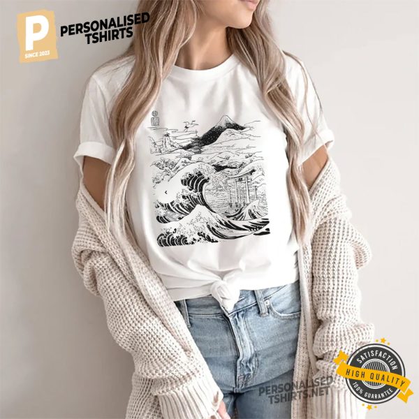 The Great Wave on Mount Fujiyama T Shirt 2