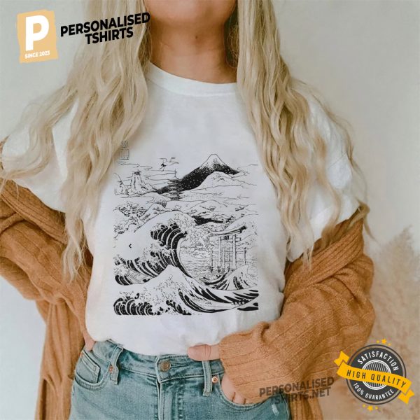 The Great Wave on Mount Fujiyama T Shirt 3