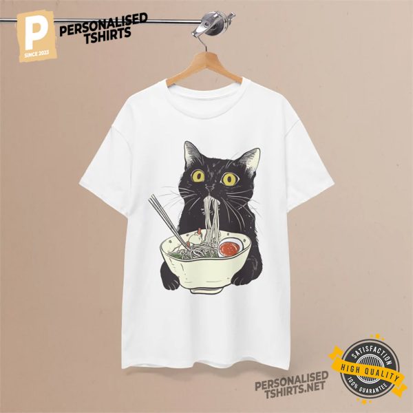 Anime Cat Ramen Lover Japanese T shirt 2