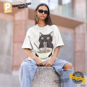 Anime Cat Ramen Lover Japanese T-shirt