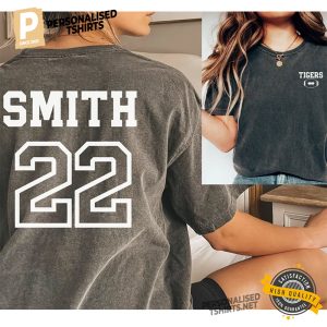 Custom Football Number Comfort Colors Shirt 2