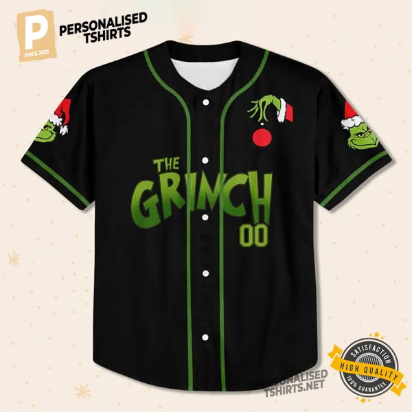 Custom The Grinch Christmas Baseball Jersey 2