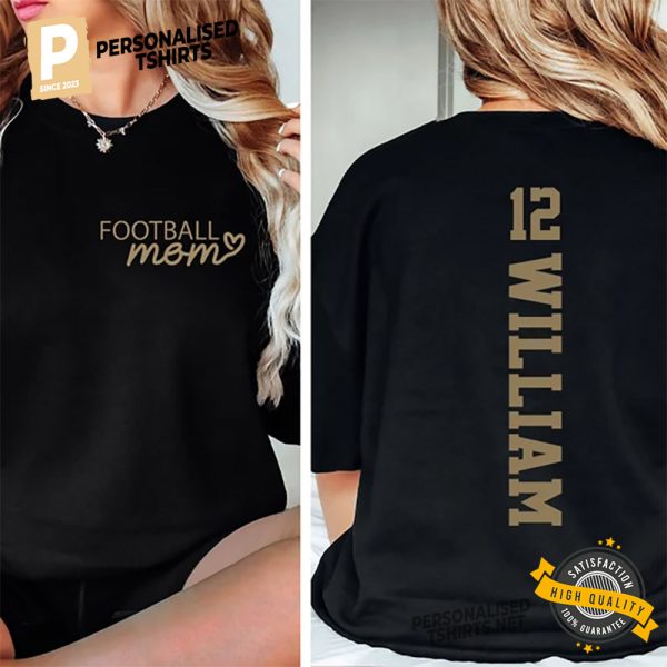 Customized Football Name Game Day Football Mom Comfort Colors Shirt 3