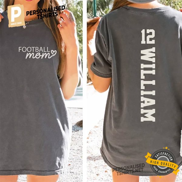 Customized Football Name Game Day Football Mom Comfort Colors Shirt