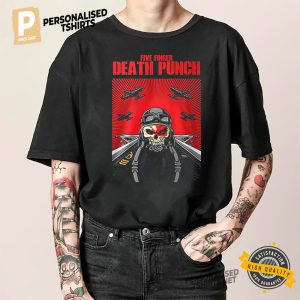 Five Finger Death Punch Skeleton Pilot T shirt 1