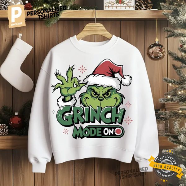 Grinch Mode On Christmas Grinchmas Tee 2