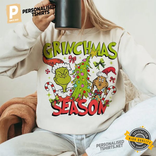 Grinchmas season 90s Funny Grinch Cartoon Shirt