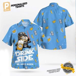 Minion Darth Vader Drink Side Busch Light Beer Hawaiian Shirt