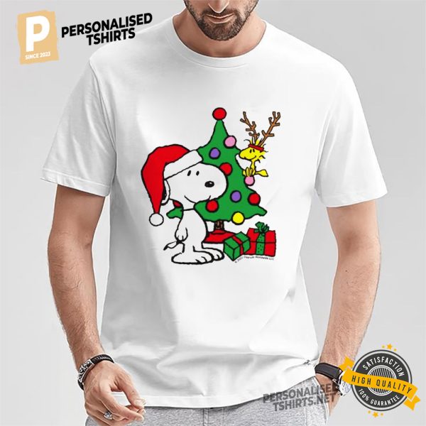 Peanuts Christmas Snoopy and Woodstock t shirt 1