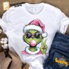 Pink Christmas Grinch Blowing Bubble Unisex T-shirt