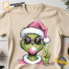 Pink Christmas Grinch Blowing Bubble Unisex Tshirt 3