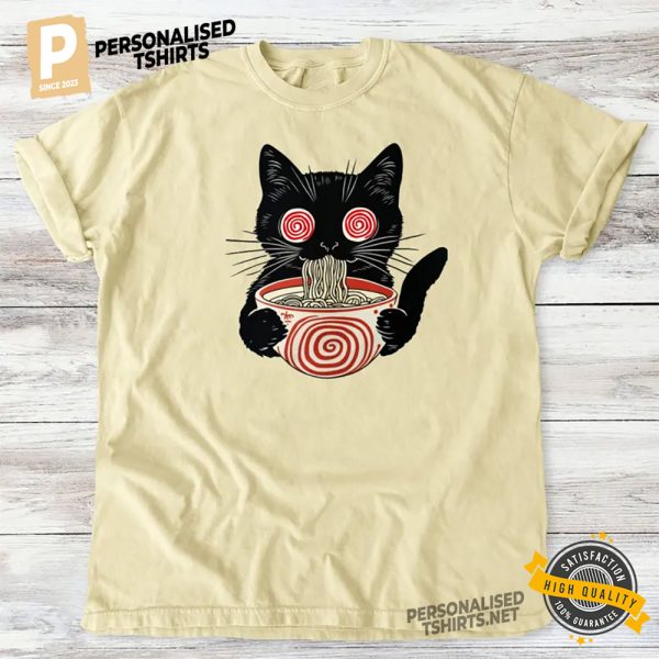 Psychedelic Ramen Cat T Shirt 2