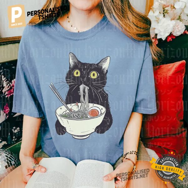 Ramen Cat Anime Cat Comfort Colors T-shirt