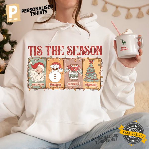 Retro Tis The Season Merry Christmas T shirt 1