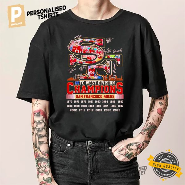 San Francisco 49ers NFC West Division champions 2023 players shirt 1