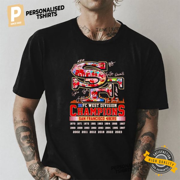 San Francisco 49ers NFC West Division champions 2023 players shirt 2