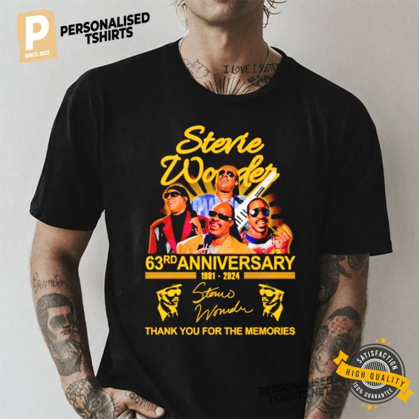 Stevie Wonder 63rd Anniversary 1981 2024 Thank You For The Memories Signatures Shirt 2