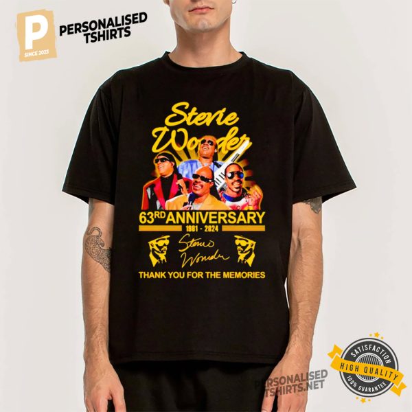 Stevie Wonder 63rd Anniversary 1981 2024 Thank You For The Memories Signatures Shirt 3