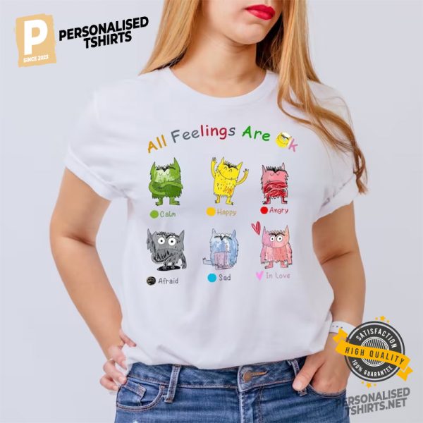 All Feelings Are Ok Monster Emotion Comfort Colors T Shirt