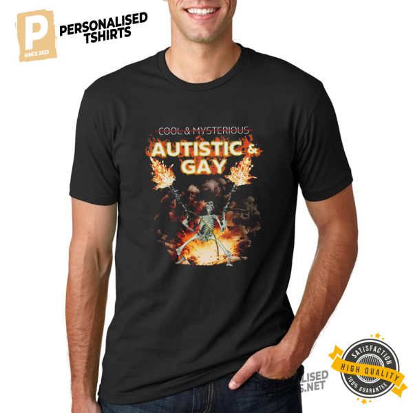 Autistic And Gay Skeleton Rambo Funny Autism Meme Shirt 2