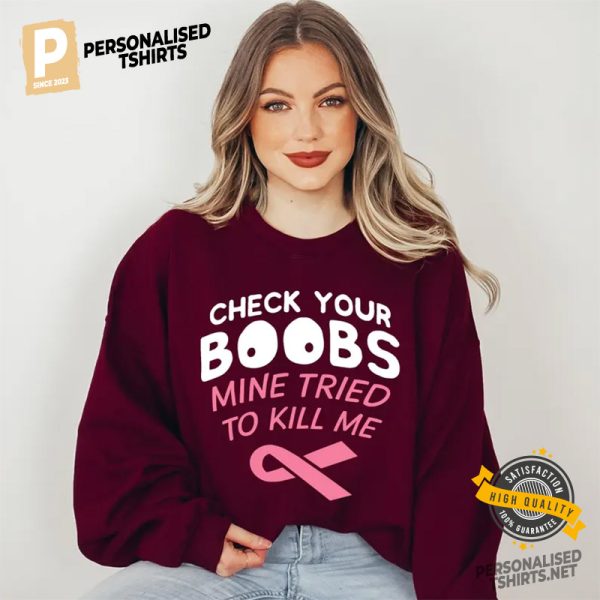 Cancer Survivor Check Your Boobs Comfort Colors Tee