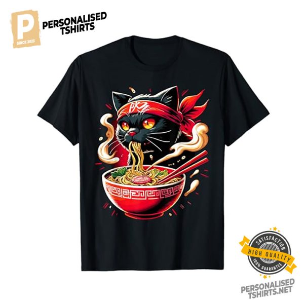 Cat Ramen Noodle Japanese Anime Shirt 1