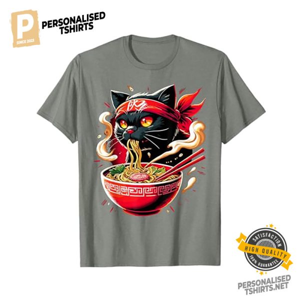 Cat Ramen Noodle Japanese Anime Shirt 2