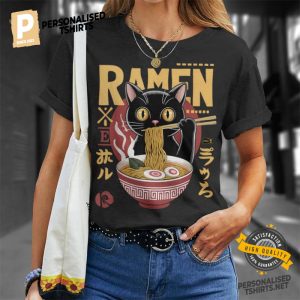 Cat Ramen Noodle Japanese T Shirt 1