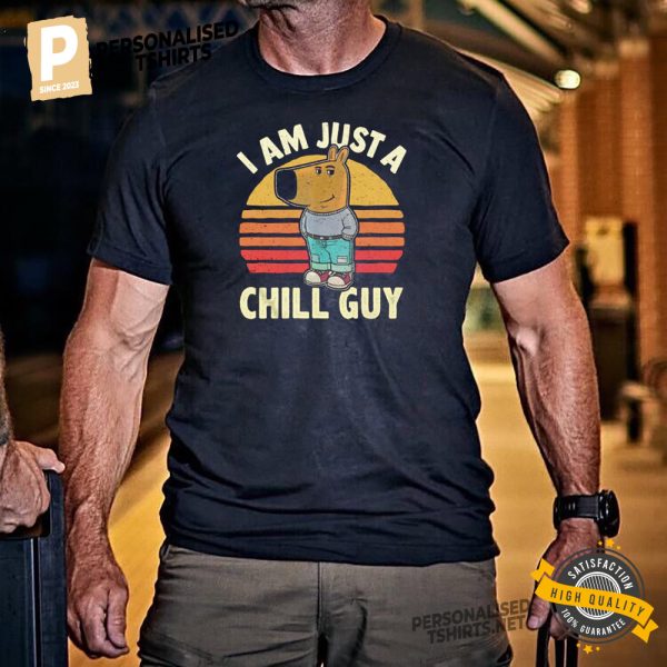 Chill Guy Meme Viral Retro Tshirt 3