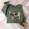 Cute Cow Christmas Light Comfort Colors Tee 4.