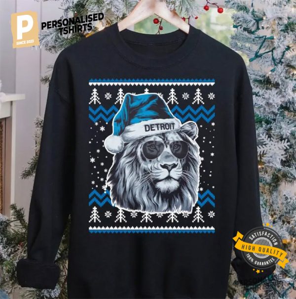 Detroit Football Mascot Christmas Shirt