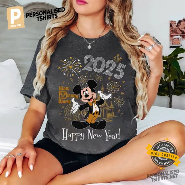 Disney Mickey Happy New Year Fireworks T shirt 1