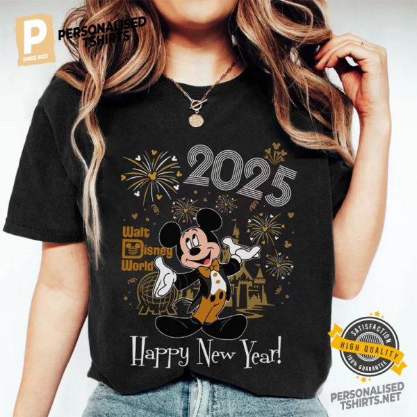 Disney Mickey Happy New Year Fireworks T shirt