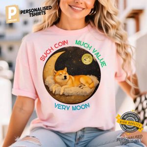 Doge Coin Crypto Shiba Sleeping On The Moon Comfort Colors T shirt 1